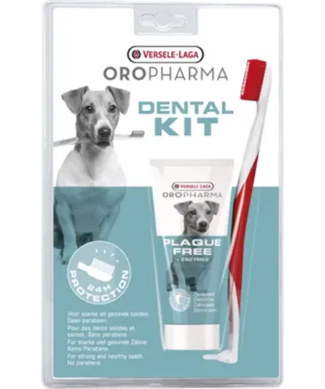 Снимка на Versele-Laga - Dental Care Kit toothpaste + toothbrush Комплект за устна хигиена за кучета - опаковка 70 г