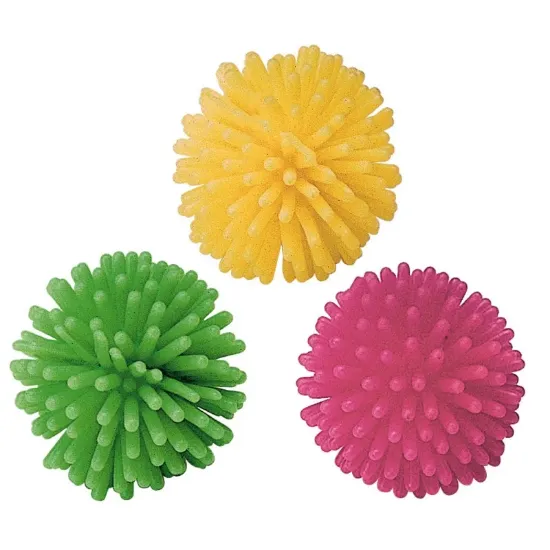 Снимка на Ferplast Squish Ball - Играчка за котки - малки гумени топки таралежчета, 3 броя в опаковка