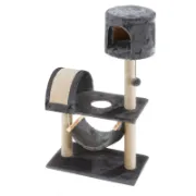 Снимка на Ferplast Scratching post- Котешка катерушка на два етажа с място за почивка,хамак,драскалка и топче за игра, 59 / 34 / 104 см. 2