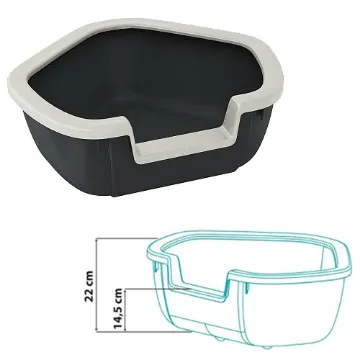 Показвай детайлите за Ferplast Dama - Открита ъглова тоалетна за котки с борд против изсипване, 57,5 / 51,5 / 22 см. Снимка на Ferplast Dama - Открита ъглова тоалетна за котки с борд против изсипване, 57,5 / 51,5 / 22 см.