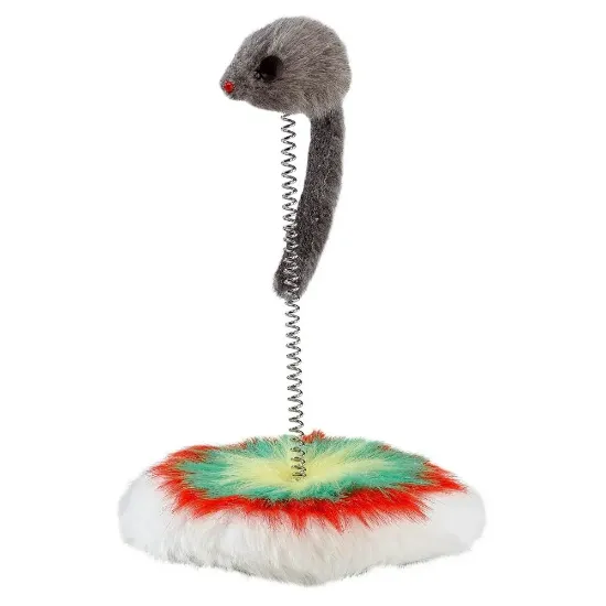 Снимка на Ferplast Mouse on spring - Забавна играчка за котки - мишка на пружина 24/17 см.