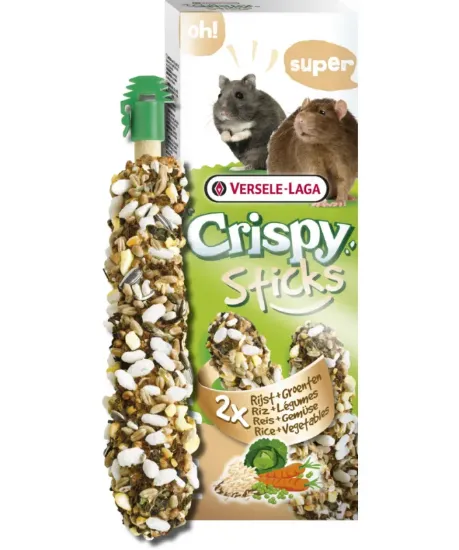 Снимка на Versele-Laga - Sticks Hamsters Rice & Vegetables - Стик за хамстери с ориз и зеленчуци - опаковка 110 гр (2 бр. х 55 гр)
