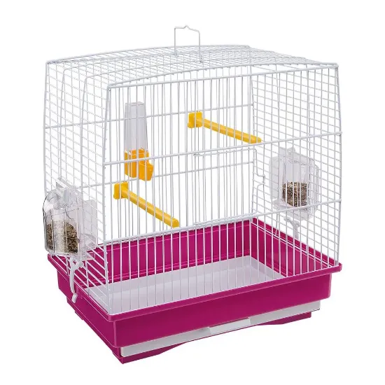 Снимка на Ferplast - Cage Rekord 1 White - Оборудвана клетка за канарчета, екзотични и други малки птици - размер, 35,5 x 24,7 x 37 см