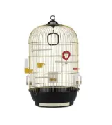 Снимка на Ferplast - Cage Diva Black - Оборудвана клетка за канарчета, екзотични и други малки птици - размер Ø 40 x H 65 см. 1