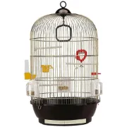 Снимка на Ferplast - Cage Diva Brass - Оборудвана клетка за канарчета, екзотични и други малки птици - размер Ø 40 x H 65 см. 1
