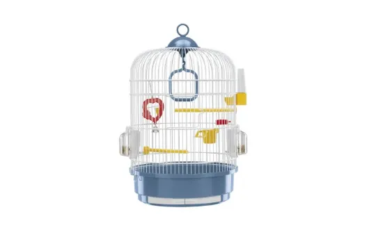 Снимка на Ferplast - Cage Regina White - Оборудвана клетка за канарчета, екзотични и други птици, Ø 32,5 x H 48,5 см.