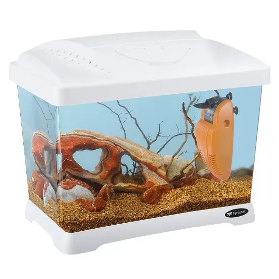 Снимка на Ferplast CapriI Junior - Пластмасов аквариум в комплект с филтър и лампа, 41 x 26,5 x 34 см - 21 литра - бял