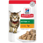 Снимка на Hill’s Science Plan Kitten пауч с пилешко – Пълноценна храна за котенца до 1 год. и за бременни/кърмещи котки. 12 пауча по 0.085 1020 кг. 1