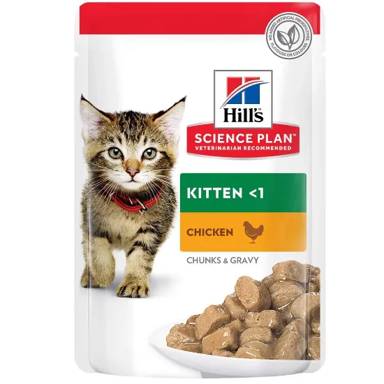 Снимка на Hill’s Science Plan Kitten пауч с пилешко – Пълноценна храна за котенца до 1 год. и за бременни/кърмещи котки. 12 пауча по 0.085 1020 кг.
