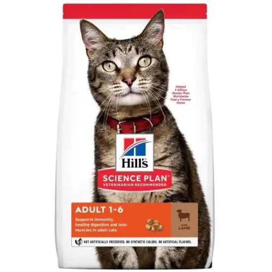 Снимка на HILL’S SCIENCE PLAN ADULT С АГНЕШКО – СУХА ХРАНА ЗА КОТКИ ОТ 1-6 Г 1.5 кг.