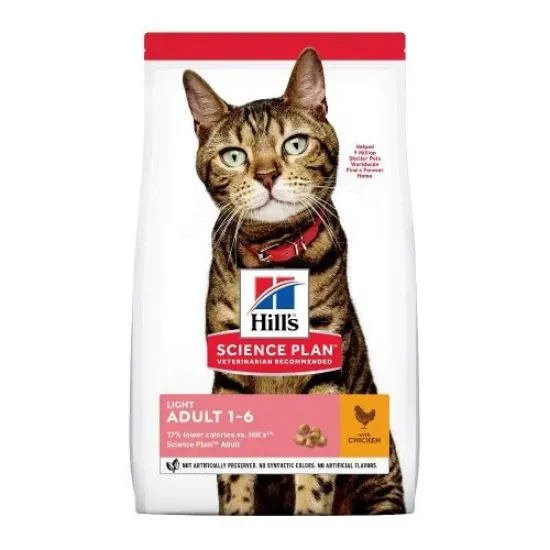 Снимка на HILL’S SCIENCE PLAN ADULT LIGHT – НИСКОКАЛОРИЙНА ХРАНА ЗА КОТКИ НАД 1 Г. 1.5 кг.