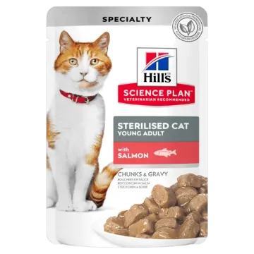 Показвай детайлите за HILL’S SCIENCE PLAN FELINE STERILISED CAT YOUNG ADULT ПАУЧ СЪС СЬОМГА – МАЛКИ КЪСЧЕТА В СОС ГРЕЙВИ ЗА МЛАДИ КАСТРИРАНИ КОТКИ ОТ 6 МЕС. ДО 6 ГОД. 12х85 г. 1. 020 кг 1 - MyPetShop.bg Снимка на HILL’S SCIENCE PLAN FELINE STERILISED CAT YOUNG ADULT ПАУЧ СЪС СЬОМГА – МАЛКИ КЪСЧЕТА В СОС ГРЕЙВИ ЗА МЛАДИ КАСТРИРАНИ КОТКИ ОТ 6 МЕС. ДО 6 ГОД. 12х85 г. 1. 020 кг 1