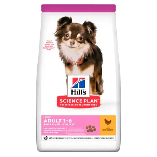 Снимка на Hill's Science Plan Light Small&Mini с пилешко с малко калории 6 кг
