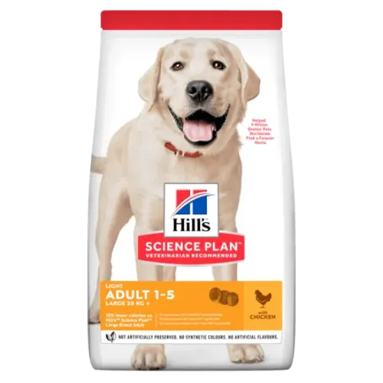 Снимка на HILL’S SCIENCE PLAN CANINE ADULT LIGHT LАRGE BREED С ПИЛЕШКО – ПЪЛНОЦЕННА СУХА ХРАНА ЗА КУЧЕТА ОТ ЕДРИ ПОРОДИ НАД 25КГ, С ПОНИЖЕНИ ЕНЕРГИЙНИ НУЖДИ, НА ВЪЗРАСТ ОТ 1 ДО 5 ГОДИНИ 14 кг.
