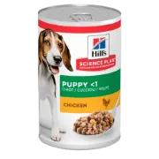 Снимка на HILL’S SCIENCE PLAN PUPPY С ПИЛЕШКО /КОНСЕРВА/ – ЗА КУЧЕНЦА ОТ ВСИЧКИ ПОРОДИ ОТ ОТБИВАНЕТО ДО 1 Г. БРЕМЕННИ И КЪРМЕЩИ КУЧЕТА, 2 броя х 370 гр. 1