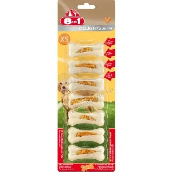 Снимка на 8in1 Delights Strong XS - малки деликатесни кокалчета за кучета до 10 кг