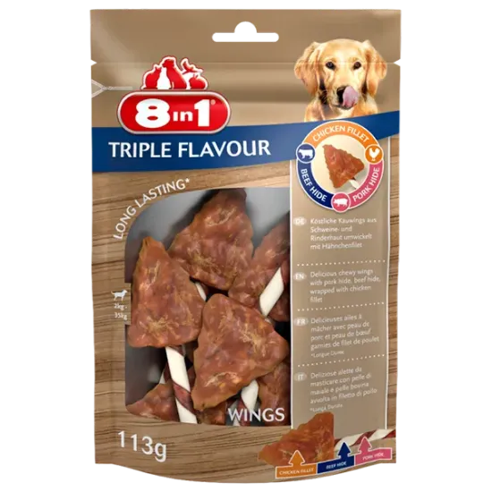 Снимка на 8in1 TRIPLE FLAVOUR - Крила за кучета 2 броя х 113 гр.