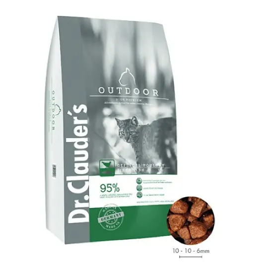 Снимка на Dr.Clauder's Cat OUTDOOR суха храна за котки живеещи предимно на открито с вкус на пилешко 400 гр