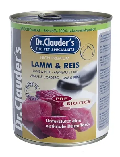 Снимка на Dr.Clauder's Selected Meat Lamm Reis/Pre Biotics/ - консервирана храна за кучета с агнешко и ориз, 2 броя х 800 гр.