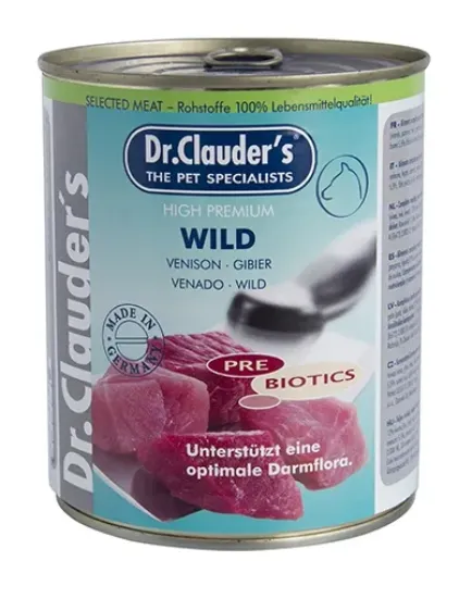 Снимка на Dr.Clauder's Selected Meat Wild/Pre Biotics/ - консервирана храна за кучета с месо от дивеч, 3 броя х 400 гр.