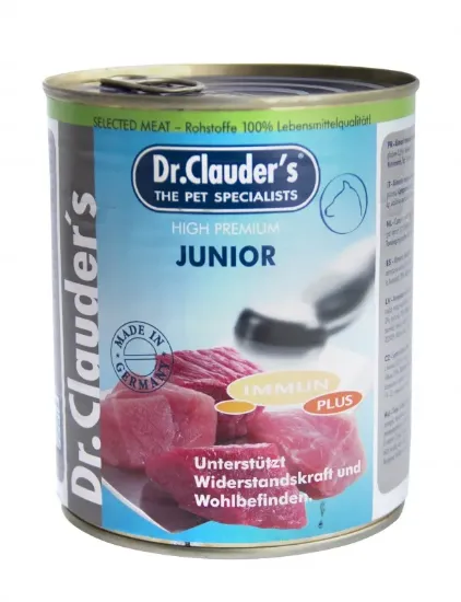 Снимка на Dr.Clauder's Immun Plus Junior - консервирана храна за кученца от 1 до 12 месеца, 3 броя х 400 гр.
