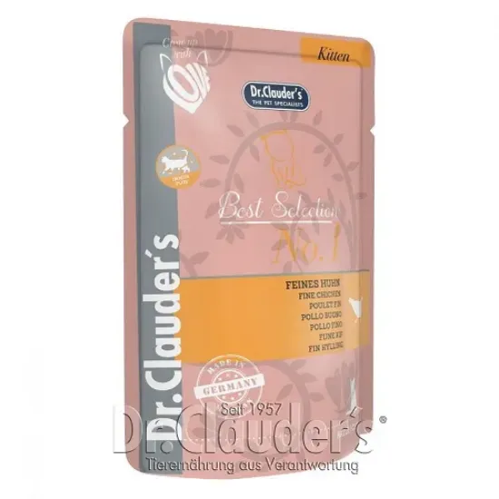 Снимка на Dr.Clauder's Best Selection Kitten Fine Chicken-храна за подрастващи котенца с пиле, 4 броя х 85 гр.