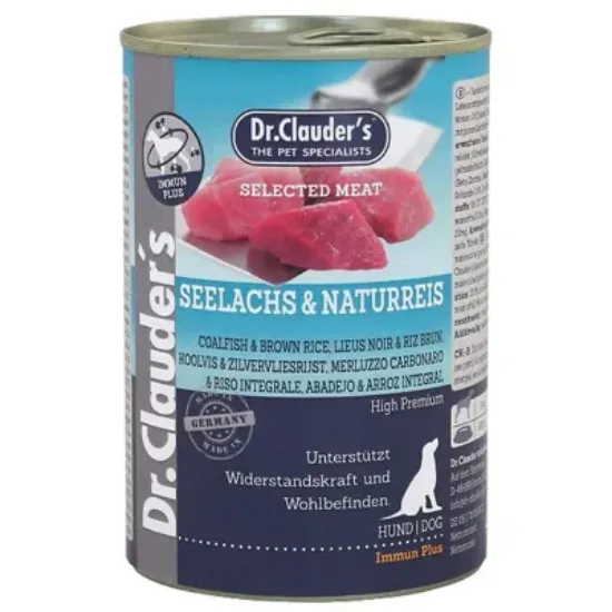 Снимка на Dr.Clauder's Selected Meat Seelachs Naturreis -американска треска и кафяв ориз, 3 броя х 400 гр.
