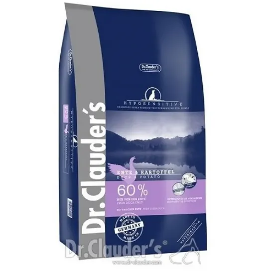 Снимка на Dr.Clauder's Super Premium Hyposensitive All Breed Duck & Potato - с патешко месо и картофи, подходяща за всички породи кучета над 12 месеца 3.5 кг