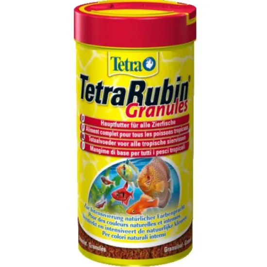 Снимка на TetraRubin Granules - Храна за тропически рибки с оцветители гранули 250 мл