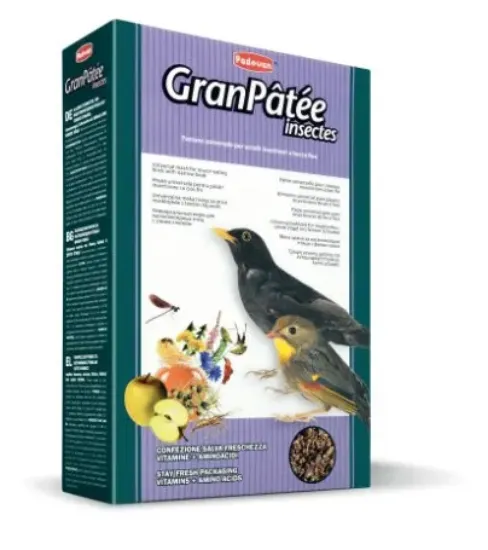 Снимка на Padovan GranPâtée Insects Пълноценна храна за насекомоядни птици с тънка човка и други птици 1 кг.