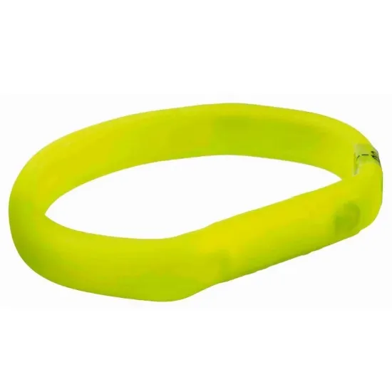 Снимка на Trixie flash light band USB L-XL - USB Светещ нашийник за кучета -1.8X70см цвят жълт