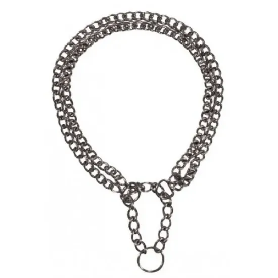 Снимка на Trixie Choke Chain Double Row Chromed - Двоен метален нашийник,колие за кучета 35см / 0.2 см