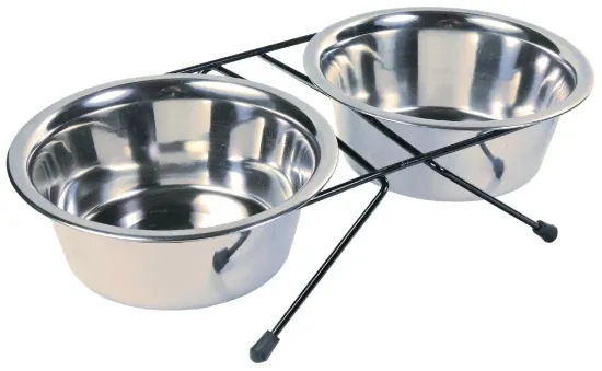 Снимка на Trixie Eat on Feet Stainless Steel Bowl Set - Комплект от две купи и поставка за кучета 450 мл