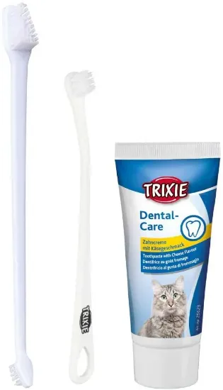 Снимка на Trixie Dental Hygiene Set - Комплект дентална хигиена за котки , паста и четки за зъби