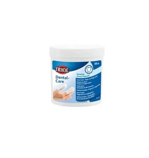 Снимка на Trixie Dental use finger pads - тампони за почистване на зъби за кучета и котки 50 броя
