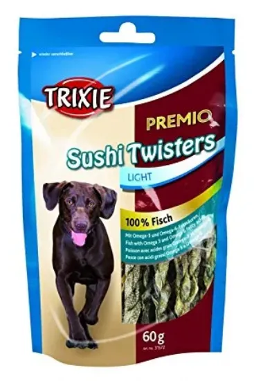 Снимка на Trixie Premio Sushi Twisters - Лакомство за кучета от чисто месо от океанска риба, 2 броя х 60 гр.