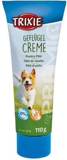 Снимка на Trixie Premio Poultry Cream - Лакомство, пасте крем с пилешко месо, деликатес за кучета, 2 броя х 110 гр.