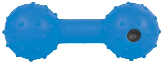 Снимка на Trixie Dumbbell - гумена гира със звънче червена, жълта, оранжева, синя 12 см