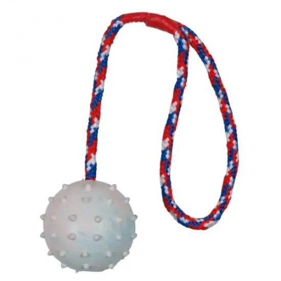 Снимка на Trixie Ball on a Rope - топка с въже от естествен каучук 6 см / 30 см.