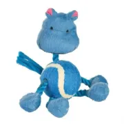 Снимка на Trixie Animals with Tennis Ball and Rope - Играчки за кучета с въже и тенис топки от плюш 16 см( синя, бяла оранжева) 2