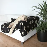 Снимка на Trixie Barney Blanket black beige - Одеяло за кучета черно с бежови лапички 150 / 100 см 2