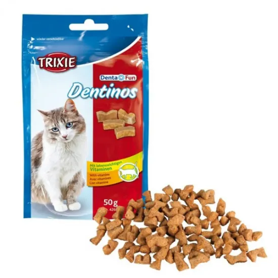 Снимка на Trixie Denta Fun Dentinos - хапки с витамини за висока устна хигиена, 3 броя х 50 гр.