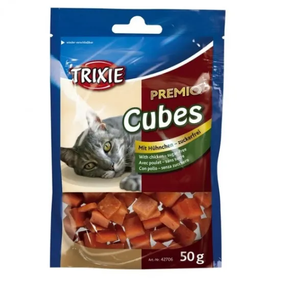 Снимка на Trixie Premio Chicken Cubes - деликатесно лакомство от чисто пилешко месо, 3 броя х 50 гр.