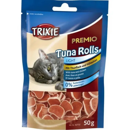 Снимка на Trixie Premio Light Tuna Rolls - Лакомство за котки с риба тон, 2 броя х 50 гр.