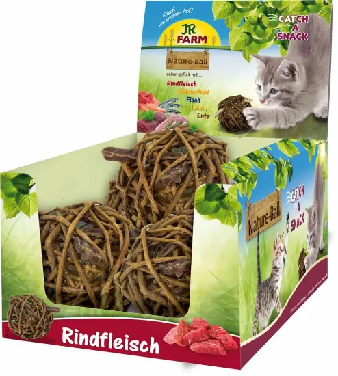 Снимка на JR Farm - лакомство за котки - върбови топки с говеждо - 2 броя х 15 гр.