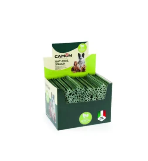 Снимка на Camon Spazzolini Natural Snack - зелен,дентален снакс,лакомство за кучета, 4 броя х 18 см.