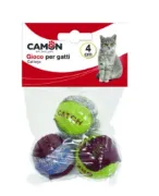 Снимка на Camon jute colored ball - Играчка за коте Топка в цветна юта - 3 бр.4см 2