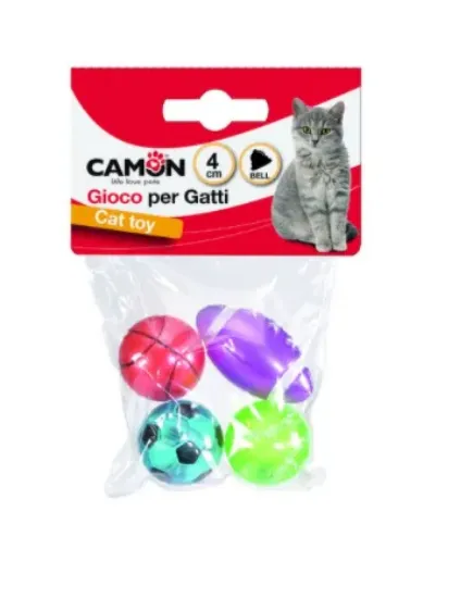 Снимка на Camon Cat toy with bell - Котешка играчк топче за игра със звънче 4 броя 4 см
