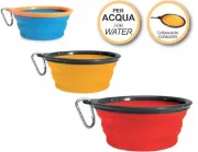Снимка на Camon Silicone travel bowl for water - преносима сгъваема купичка за вода 1500 мл. цвят-синя, жълта, червена 1бр. 1
