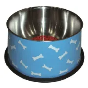 Снимка на Camon Stainless steel bowl - цветна метална купа за кучета с дълги уши 1500 мл,червена , синя , розова 1бр. 2
